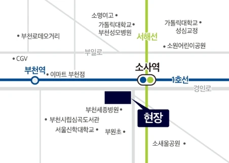 두산위브더제니스 부천 사업지 오시는길 공식 지도