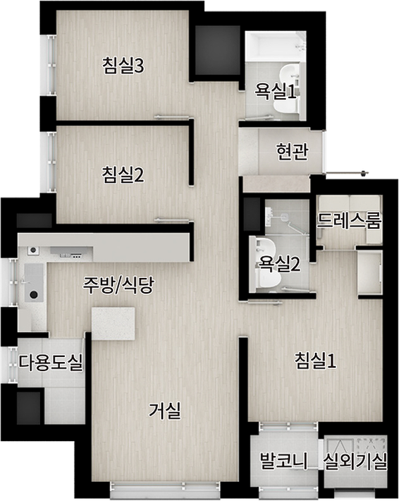 더샵 검단레이크파크(AB23BL) 59B 공식 평면도
