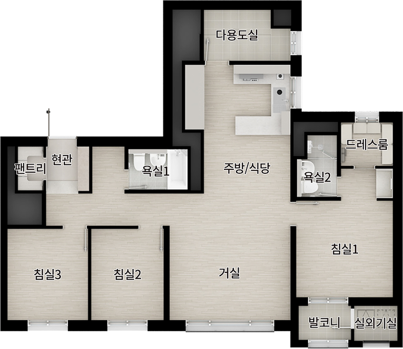 더샵 검단레이크파크(AB23BL) 84B 공식 평면도