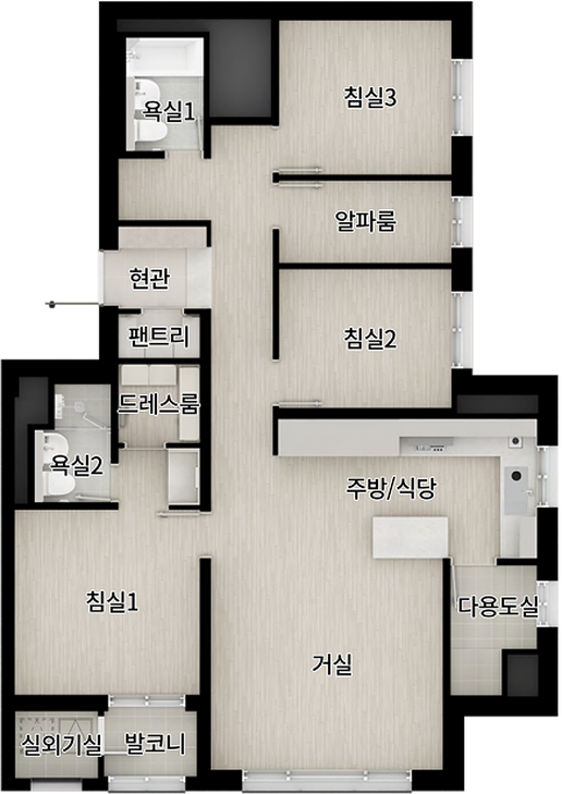 더샵 검단레이크파크(AB23BL) 84C 공식 평면도