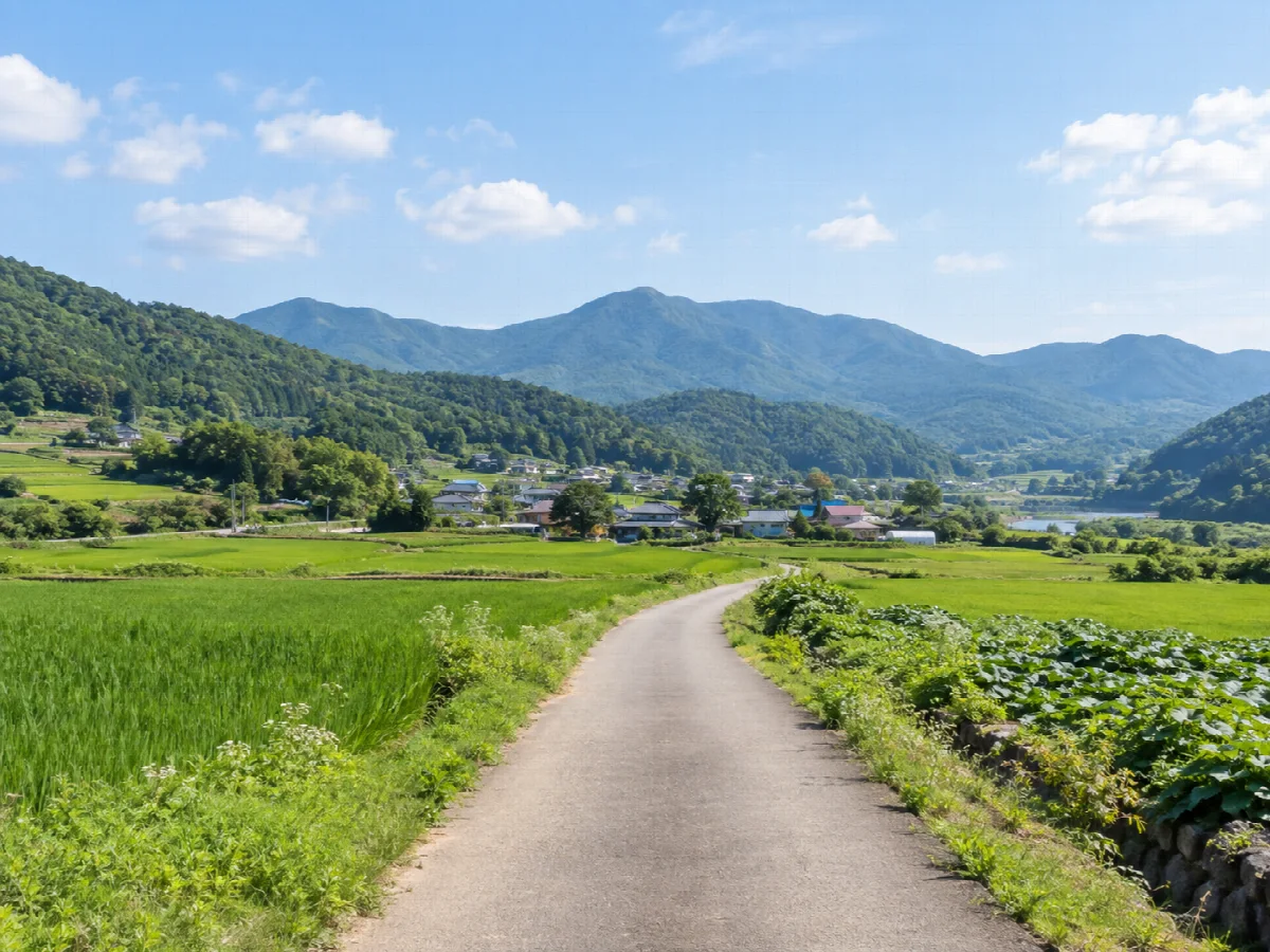 충청도 지역의 도시와 자연 분위기를 표현한 이미지