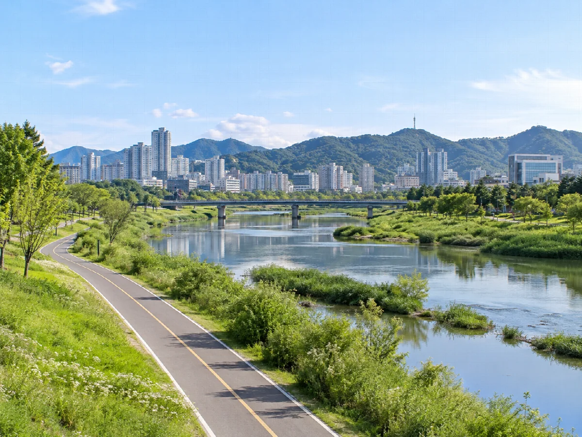 대전 지역의 도시와 자연 분위기를 표현한 이미지