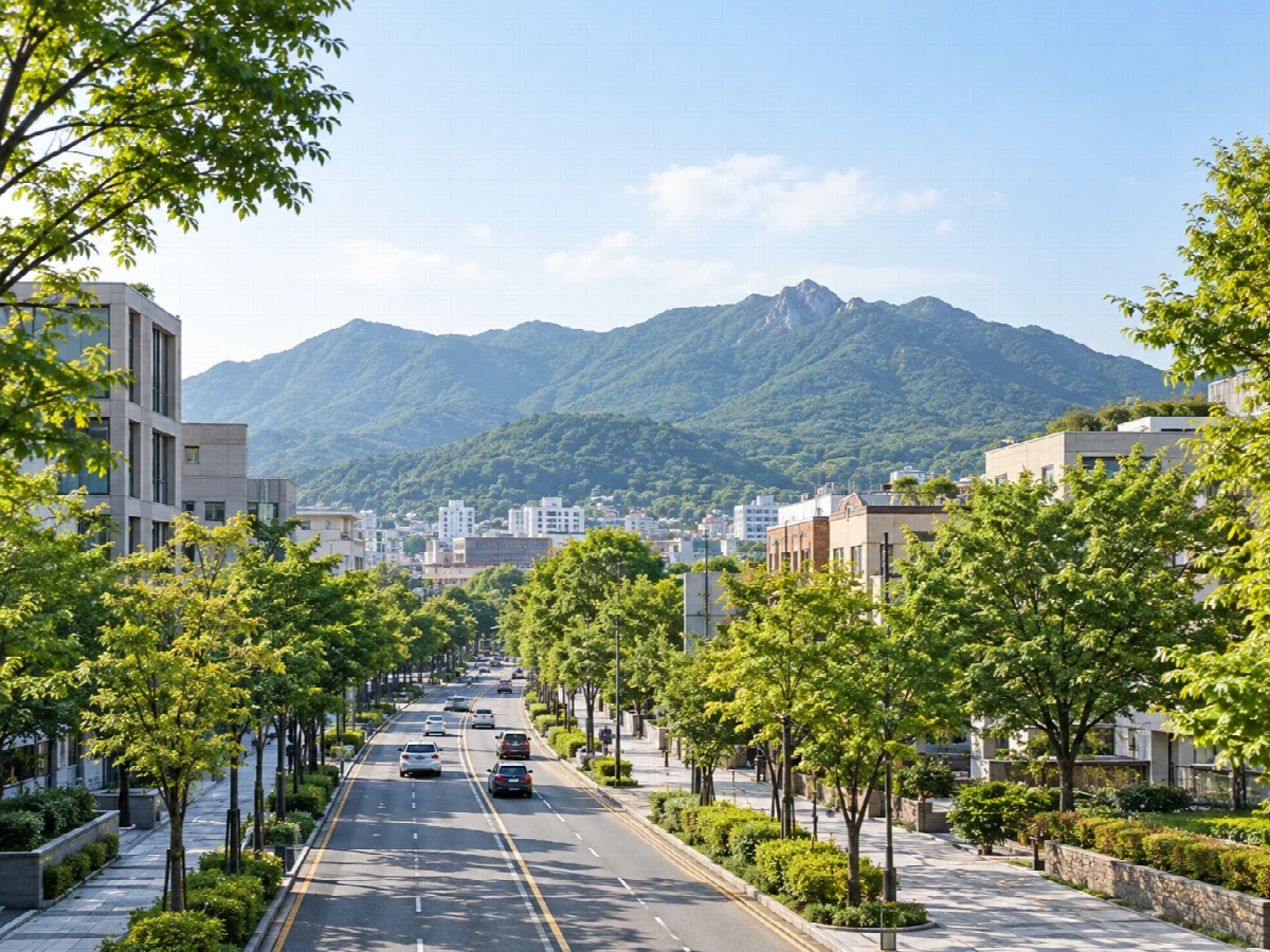 광주 지역의 도시와 자연 분위기를 표현한 이미지