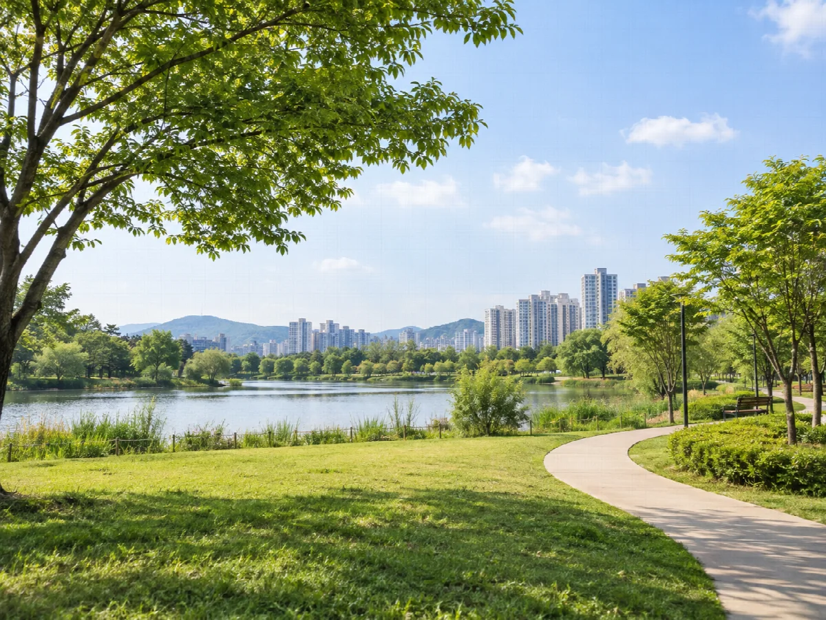 경기 지역의 도시와 자연 분위기를 표현한 이미지