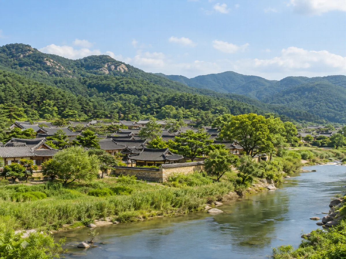 경상도 지역의 도시와 자연 분위기를 표현한 이미지