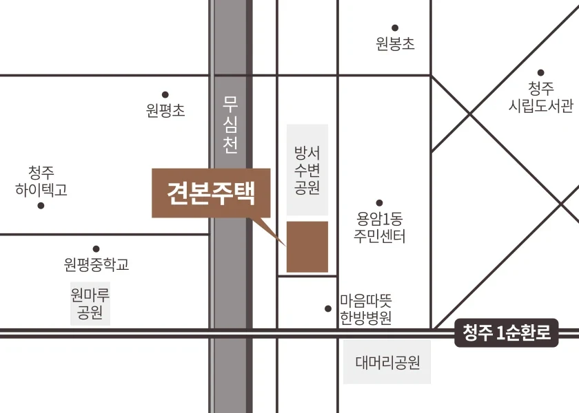 청주시 용암동 2980번지 신분평 에피트 더웨이시티 견본주택 위치도