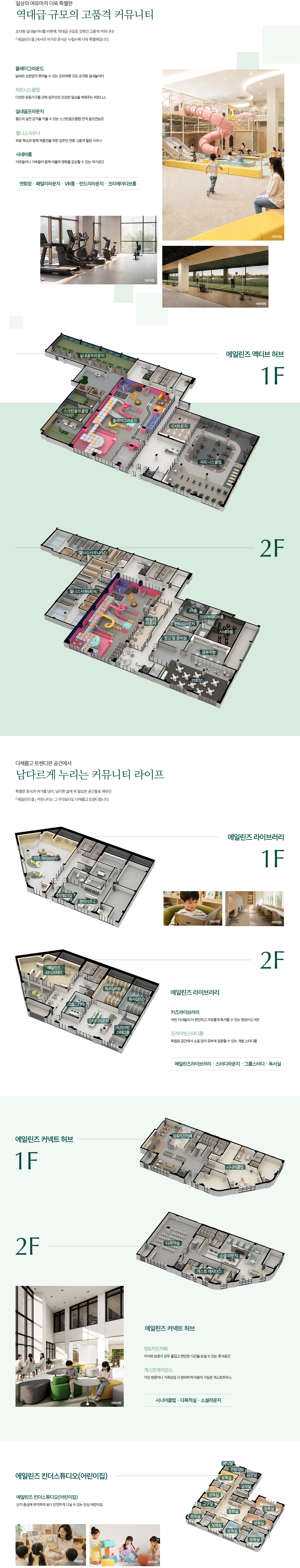 주민공동시설과 공간 구성을 설명한 공식 커뮤니티 안내