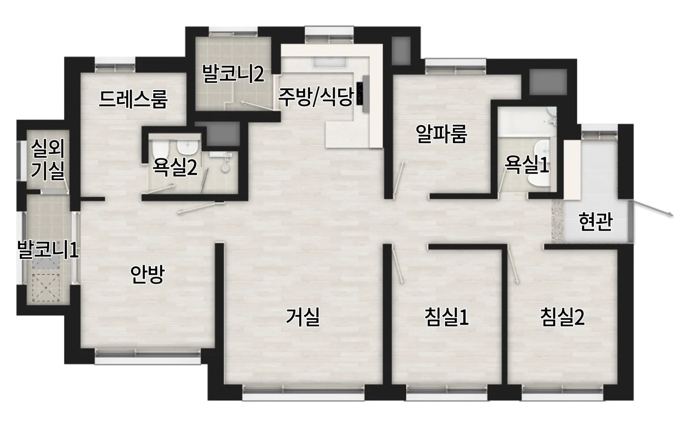 광명 시티프라디움 에듀하임 59A 평면도