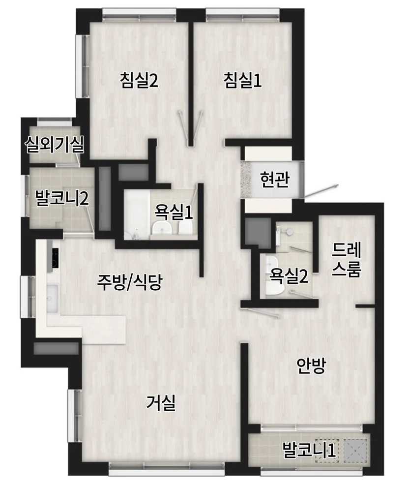 광명 시티프라디움 에듀하임 59B 평면도