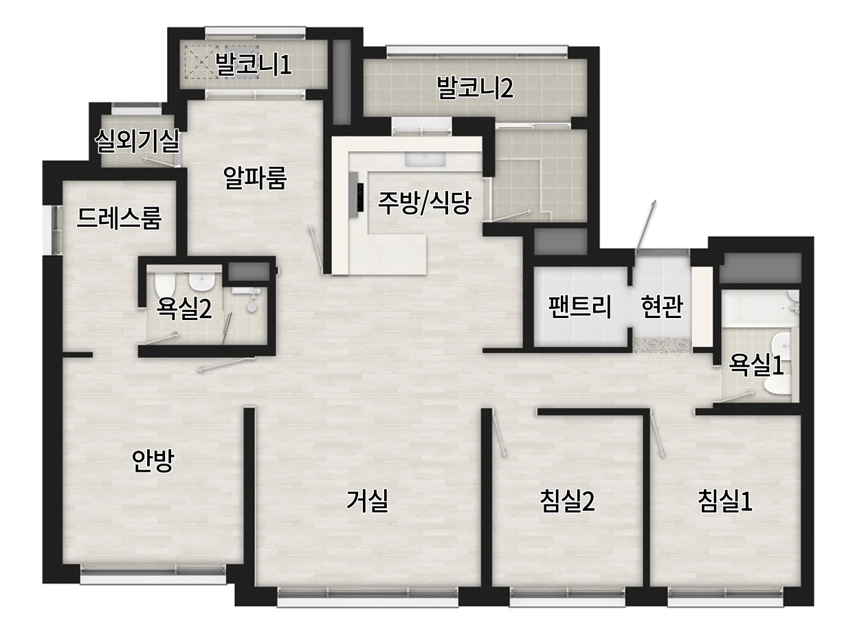 광명 시티프라디움 에듀하임 84B 평면도