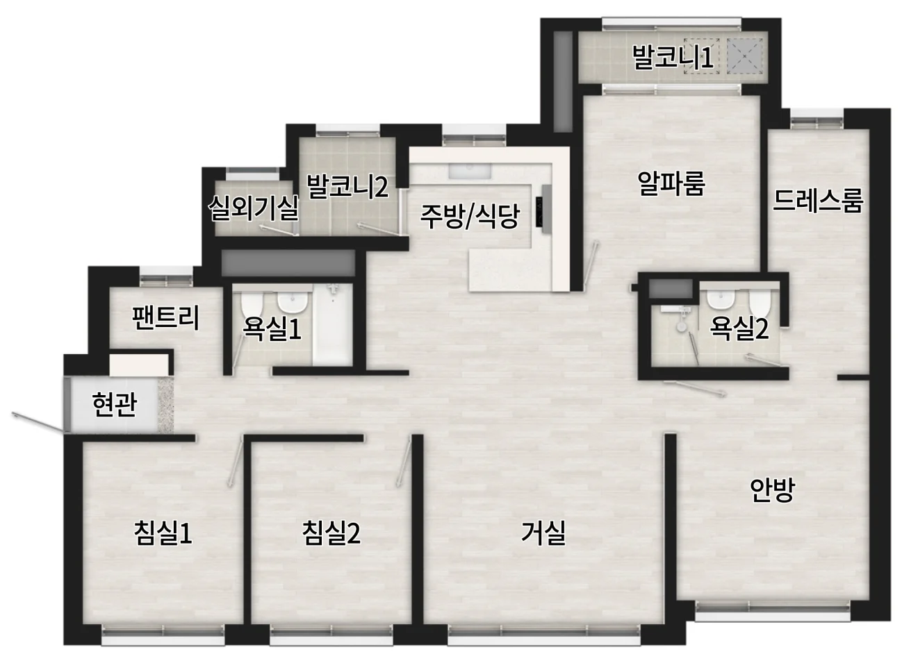 광명 시티프라디움 에듀하임 84C 평면도