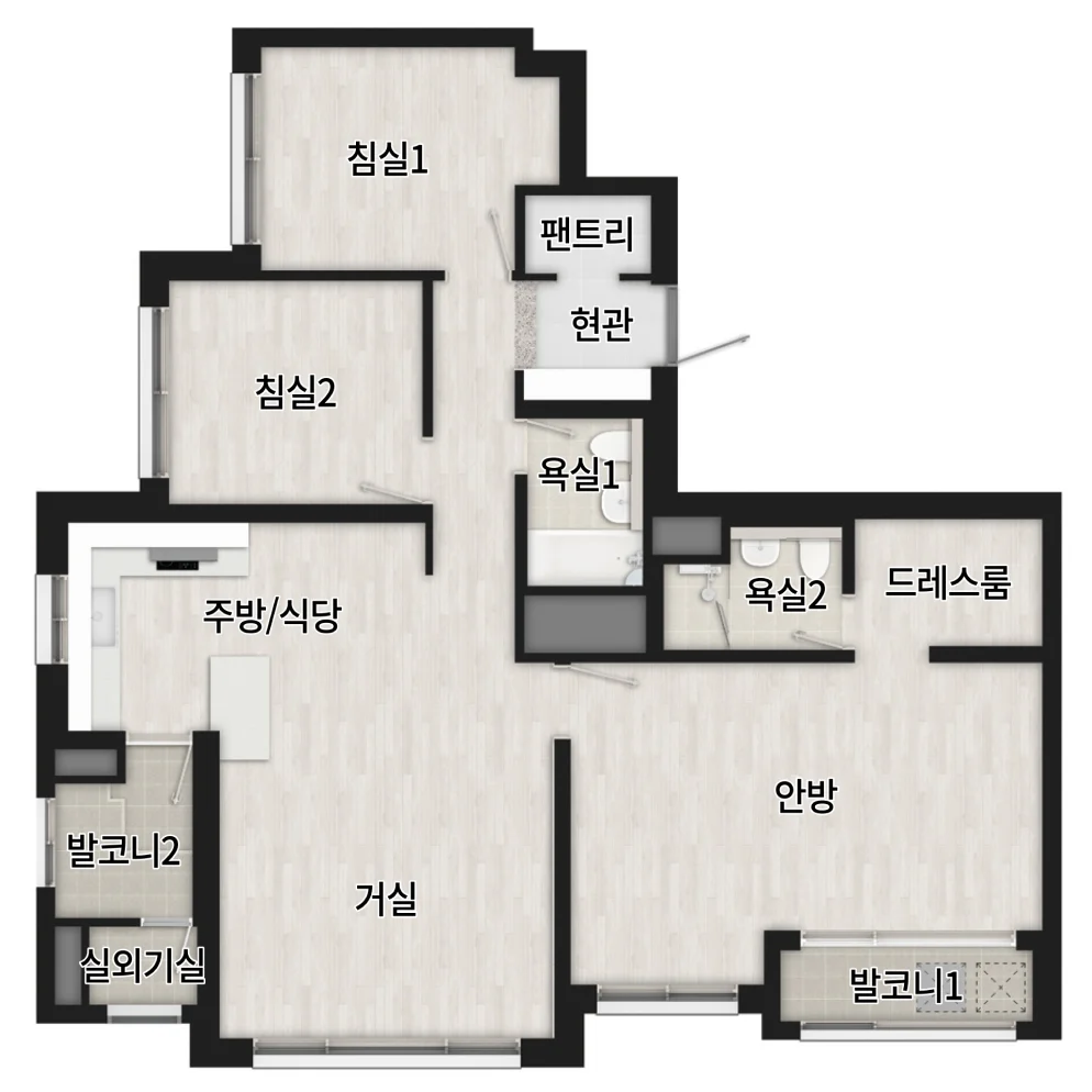 광명 시티프라디움 에듀하임 84E 평면도